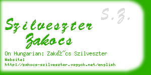 szilveszter zakocs business card